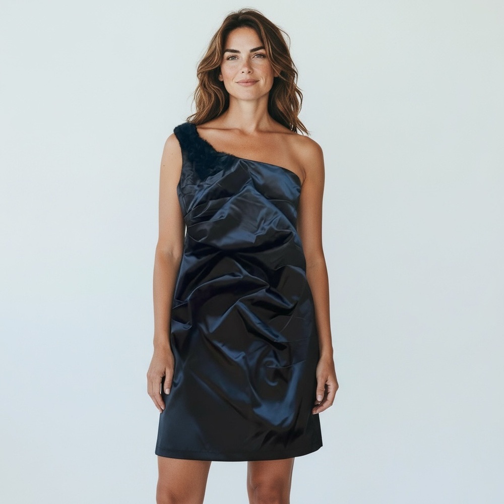 Ruby Rox Black One Shoulder Ruched Dress Women’s Size 9
